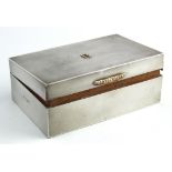 Silver & Gold Engine turned Cigarette Box, (has a small split to one corner of the lid and is