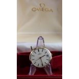 Gents 9ct cased Omega manual wind wristwatch, purchased 1978, with box and a selection of