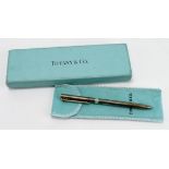 Tiffany silver ballpoint pen, engraved to side 'Fifty Years of Friendship', contained in original