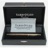 Yard O Led silver pocket Viceroy (Barley) fountain pen with 18ct nib, contained in original case and