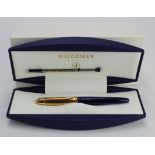 Waterman Edson blue and gold coloured ballpoint pen, in original box with paperwork