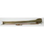 Milward Flyrover three piece split cane rod (5457 10'), in original cloth bag