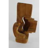 Brian Willsher (b. 1930-). Wood sculpture, signed by Willsher to base & dated '1986', height 20.