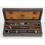Flute. Three piece flute, circa early 20th Century, contained in original fitted case.