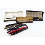 Pens. A collection of approximately fifteen fountain pens, ballpoint pens, pencils etc., makers