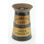 Cadburys Dairy Milk Chocolate Tin depicting a milk churn (lid present), height 14.5cm approx.