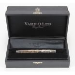 Yard O Led silver pocket Viceroy (Victorian) fountain pen with 18ct nib, contained in original