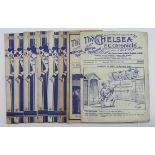 Chelsea early home programmes, all hole punched, mixed condition. V's Arsenal 24/11/1934. v Plymouth