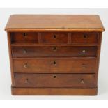 Miniature cabinet with six walnut fronted drawers, circa late 19th to early 20th century, height