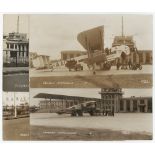 Croydon Aerodrome, with planes & passengers, R/P   (4)