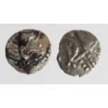 Ancient British Iron Age Celtic silver units of the Iceni (2): Boar / horse S.431, 0.87g, porous