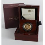 Sovereign 2017 "Pistrucci" Proof FDC boxed as issued