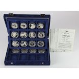 Australia (13) silver proof and BU commemoratives 1990s in a Westminster case with certs, plus