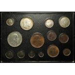 Edward VII Type Set in a sliding case (14 coins) Halfcrown to Third-Farthing, comprised of: Maundy