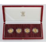 Royal Mint: United Kingdom Pattern Collection: Bridge £1 four-coin set (gold proof) 2003, FDC
