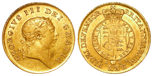 Half Guinea 1804 GVF