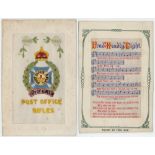 Silks - woven, Lead Kindly Light & embroidered, Post Office Rifles (2)