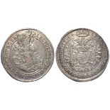 Hungary, Leopold I silver thaler 1691 KB, KM# 214, VF/GVF