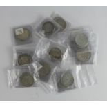 France: 21x 1980s-90s commemorative silver 100 Francs EF-UNC, plus a Belgium silver 5 Francs 1948