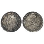 Scotland, William & Mary silver 5-Shillings 1694 toned GF, light porosity.