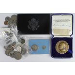 World Coins (47) 19th-20thC including silver, plus a United States Silver Proof Set 1992, and a