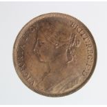 Penny 1887 lightly cleaned EF