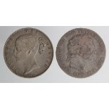 Crowns (2): 1820/19 LX nF, and 1845 cinquefoils GF