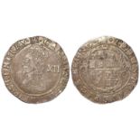 Charles I shilling mm. Portcullis, S.2789, GF, light porosity.