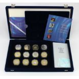 GB & Commonwealth Silver Proofs (12) Royal Mint: The Queen Mother Centenary Collection 2000, aFDC (