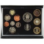 Royal Mint: The 2009 UK Proof Coin Set (black leather edition) includes the Kew Gardens 50p, aFDC (