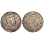 Hong Kong silver 50 Cents 1904, VF, small marks.