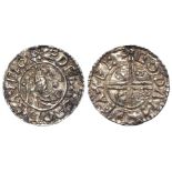 Anglo-Saxon silver penny of Aethelred II, CRUX type, +GODAMOEAXEC, moneyer Goda, Exeter mint, 1.08g.