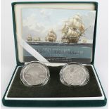 GB Royal Mint: 200th Anniversary of Nelson & Trafalgar UK 2005 Silver Proof Commemorative 2-Coin