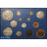 Queen Victoria Type Set in a sliding case (13 coins) Crown to Farthing, comprised of: Maundy Set