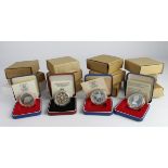 GB & Commonwealth Royal Mint Silver Proof Crowns (13) 1977-2002, cased.