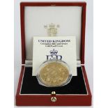 Five Pounds 1993 gold Proof FDC boxed as issued