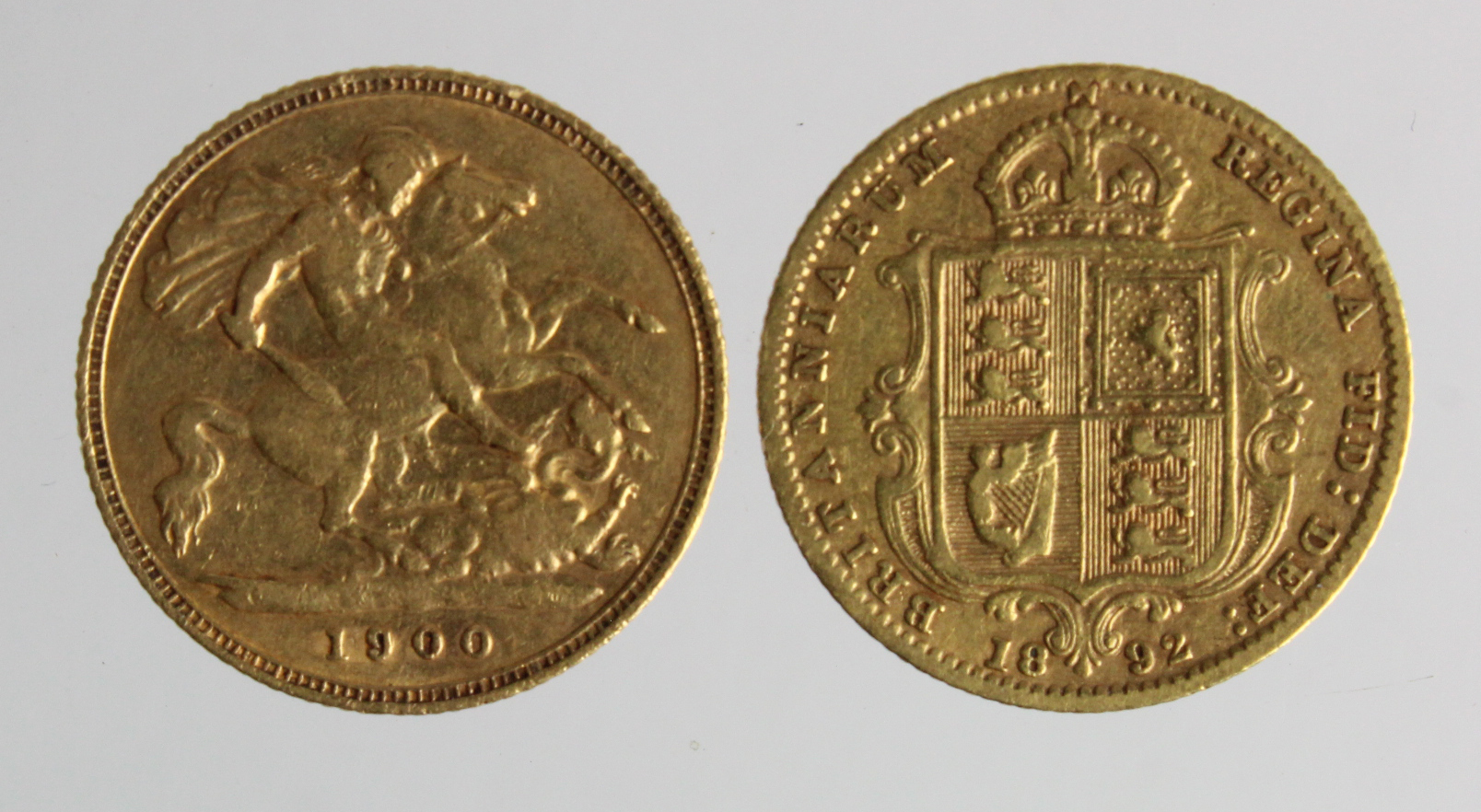 Half Sovereigns (2): 1892 aF, and 1900 Fine. - Image 2 of 2