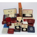 Collection of mainly GB & World silver Proof / BU issues from the 1970s & 80s. Many boxed/cased with