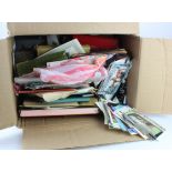 Large box with an untidy mix of foreign stamps, several small albums and stockbooks, unchecked