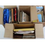 Four cartons with a diverse accumulation of World-wide material. Includes albums, boxes, stock