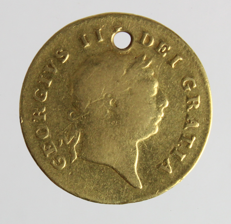 Half Guinea 1809 polished and holed Fair.