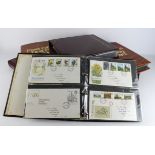 Box of GB FDC's (approx 400) housed in 5x Post Office Cover Albums, plus one other binder. Late