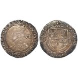 Charles I shilling mm. Triangle, S.2799, toned nVF, couple of old scratches rev.