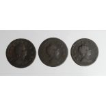 GB Halfpennies (3) George I: 1718VG, 1719 Fair, and 1721 Fine.