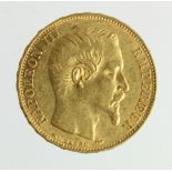 France gold 20 Francs 1856A, VF with a couple of light edge taps.