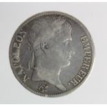 France, Napoleon silver 5 Francs 1811 L, Fine.