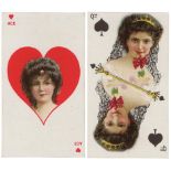 British American Tobacco - Beauties, Playing Cards superimposed, part set 52/53 (missing the Joker),