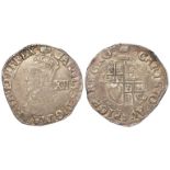 Charles I shilling mm. Tun, large crude bust, S.2792, GF, scratch.