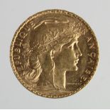 France gold 20 Francs 1905, nEF, light edge knock. (0.1867 troy oz AGW)