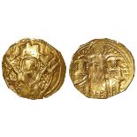 Byzantine electrum hyperpyron of Andronicus II & Michael IX, 1295-1320. Constantinople mint. 3.